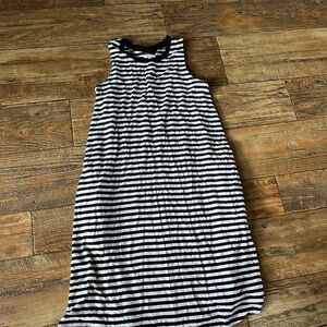 Time and Tru Black and White Striped Top